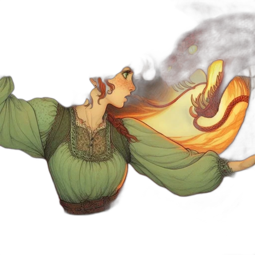 dragon, concept art, fantasy art, watercolor transparent PNG cut-out