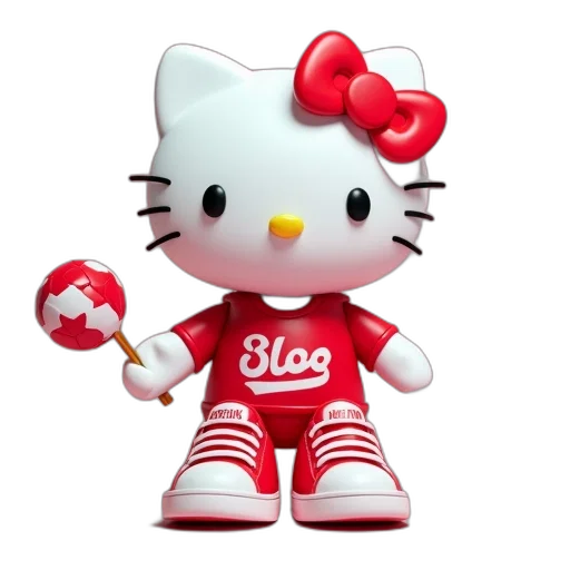 3d render, hello, kitty, olee transparent PNG cut-out