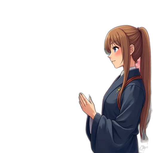 jacket, dress, staff, creature transparent PNG cut-out