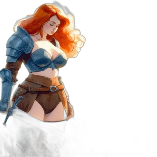 comic book art, concept art, fantasy art, watercolor transparent PNG cut-out