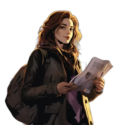 jacket, face, comic book art, concept art transparent PNG cut-out