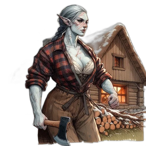 concept art, fantasy art, comic book art, watercolor transparent PNG cut-out