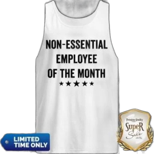 staff, white, tank, top transparent PNG cut-out