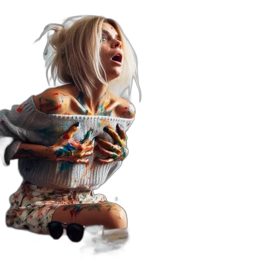 dress, hair, jacket, robot transparent PNG cut-out