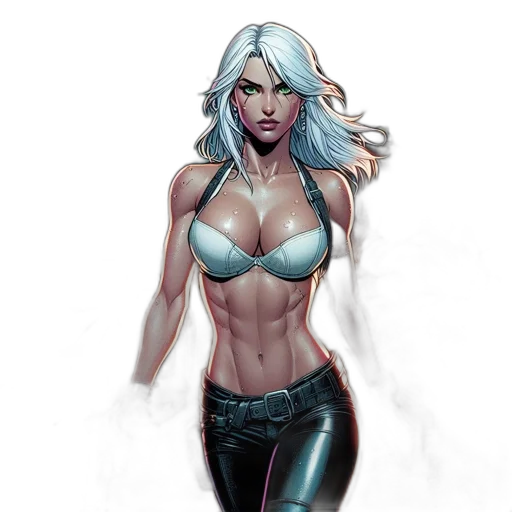 comic book art, fantasy art, concept art, cyberpunk transparent PNG cut-out