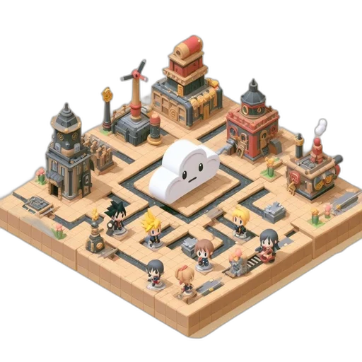 concept art, pixel art, 3d render, fantasy art transparent PNG cut-out