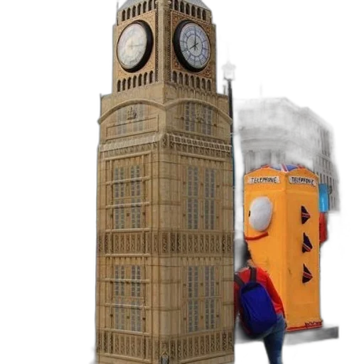 building, robot, concept art, 3d render transparent PNG cut-out