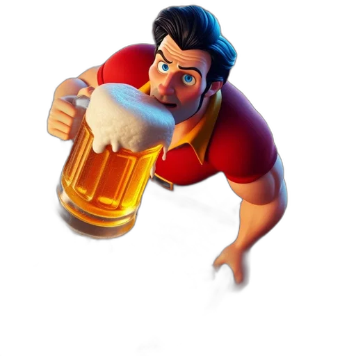 weapon, bottle, face, 3d render transparent PNG cut-out