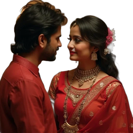 forest, red, bollywood, full transparent PNG cut-out
