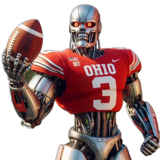 robot, metallic, red, jersey transparent PNG cut-out