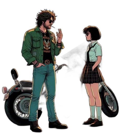 jacket, comic book art, concept art, cartoon transparent PNG cut-out