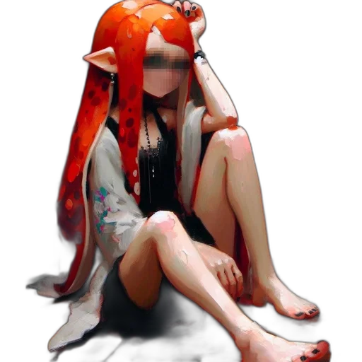 dress, creature, mask, hair transparent PNG cut-out