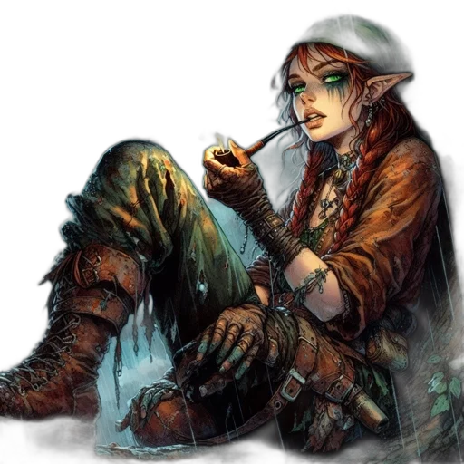 fantasy art, concept art, watercolor, comic book art transparent PNG cut-out