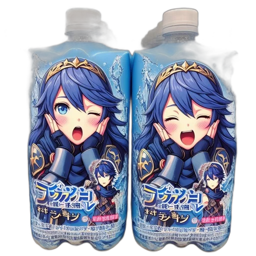bottle, anime, concept art, 3d render transparent PNG cut-out