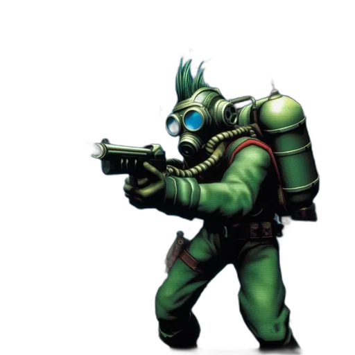 robot, weapon, staff, mask transparent PNG cut-out