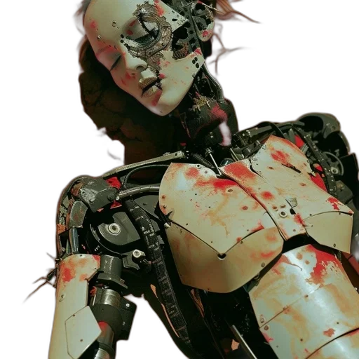 robot, face, cyberpunk, concept art transparent PNG cut-out