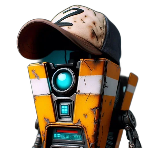 robot, staff, face, 3d render transparent PNG cut-out