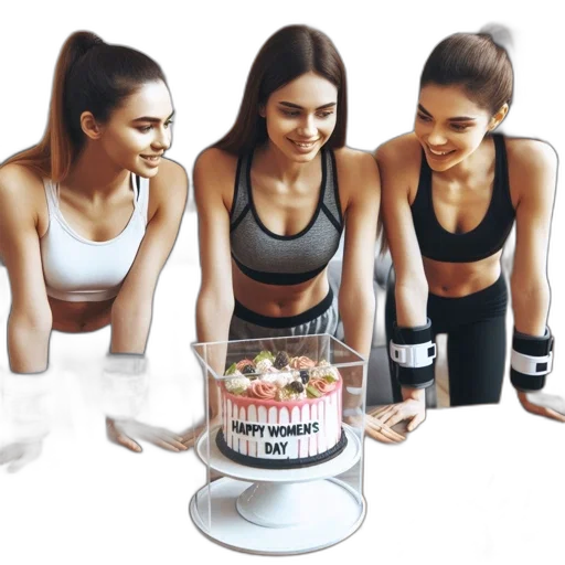 three, women, athletic, wear transparent PNG cut-out