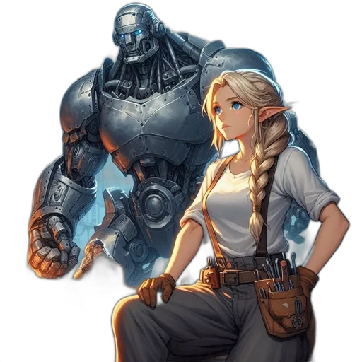 robot, weapon, concept art, fantasy art transparent PNG cut-out