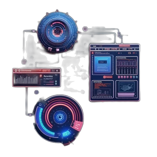 robot, weapon, vaporwave, concept art transparent PNG cut-out