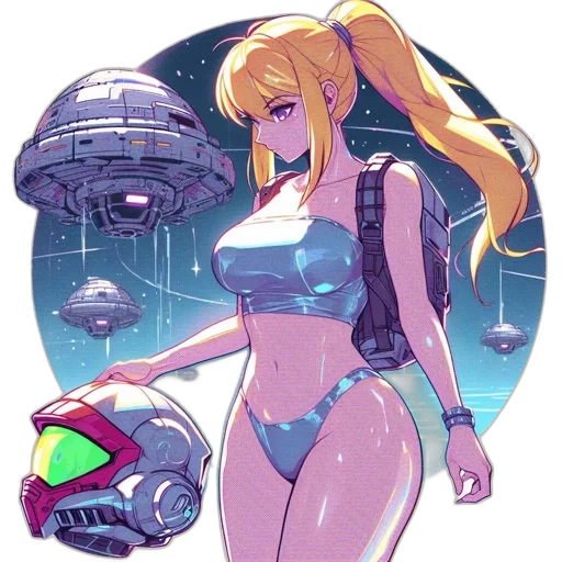 robot, dress, vaporwave, pixel art transparent PNG cut-out