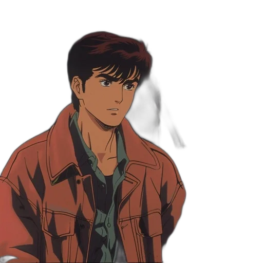jacket, face, anime, vaporwave transparent PNG cut-out