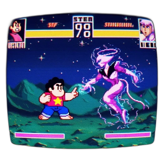 vaporwave, pixel art, concept art, outer space transparent PNG cut-out