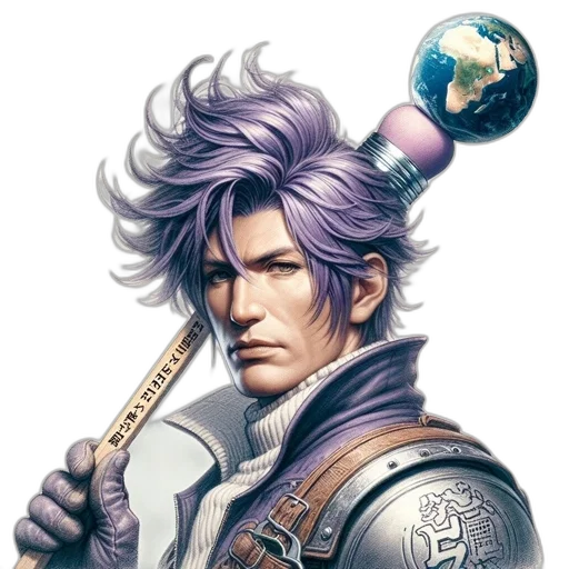 staff, sword, hair, weapon transparent PNG cut-out