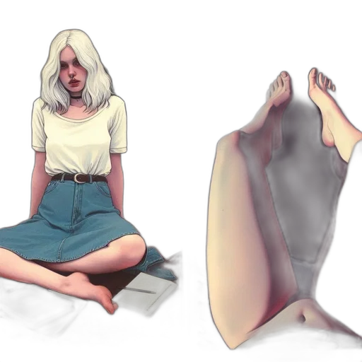 dress, shoes, creature, face transparent PNG cut-out