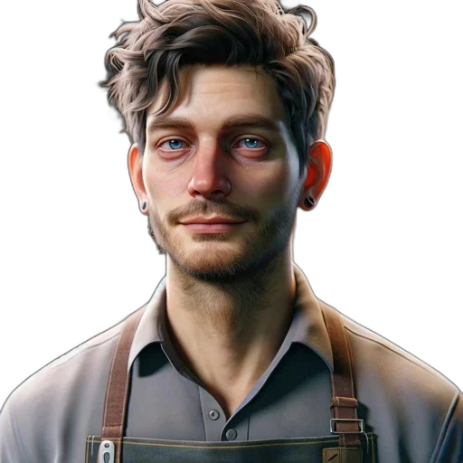 staff, face, robot, jacket transparent PNG cut-out