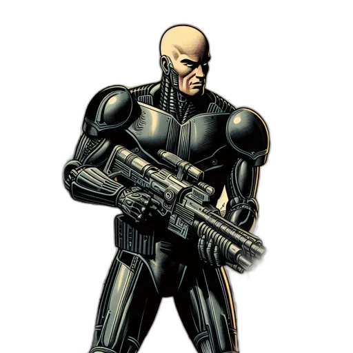 weapon, robot, comic book art, concept art transparent PNG cut-out