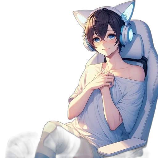 creature, anime, pixel art, vaporwave transparent PNG cut-out