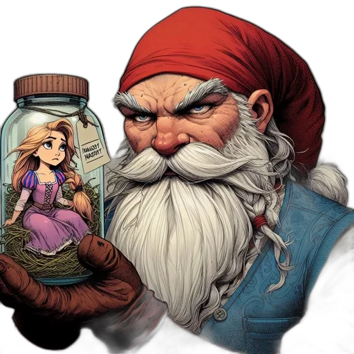 comic book art, concept art, fantasy art, elderly transparent PNG cut-out