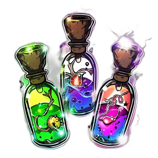 bottle, pixel art, concept art, fantasy art transparent PNG cut-out