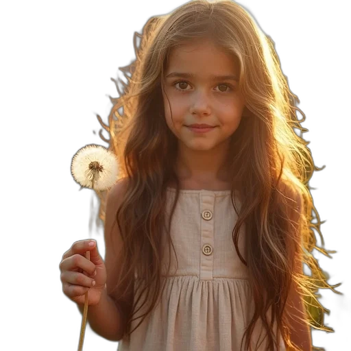 dress, hair, crown, staff transparent PNG cut-out