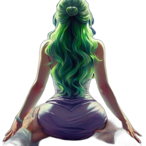 hair, dress, crown, concept art transparent PNG cut-out