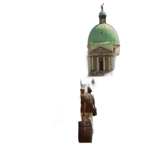 umbrella, staff, hat, building transparent PNG cut-out