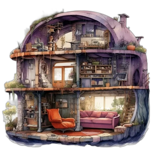 furniture, building, concept art, fantasy art transparent PNG cut-out