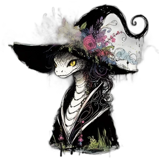 dragon, hat, mask, staff transparent PNG cut-out