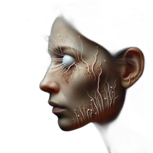 face, mask, hair, creature transparent PNG cut-out