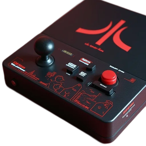 3d render, red, arcade, styled transparent PNG cut-out