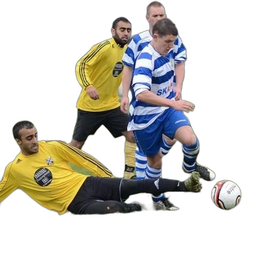 soccer, player, blue, white transparent PNG cut-out