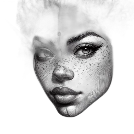 face, mask, creature, photorealistic transparent PNG cut-out