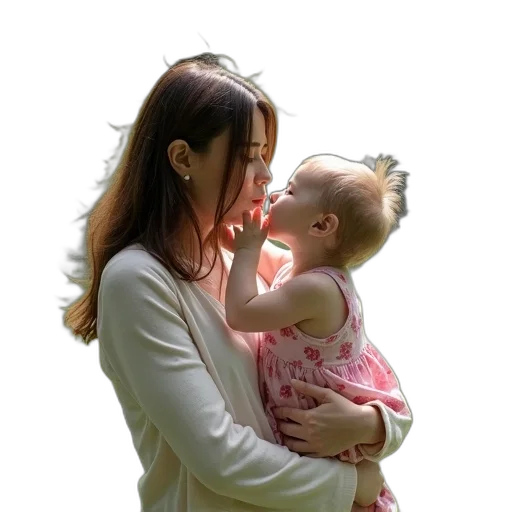 photorealistic, oil painting, 3d render, woman transparent PNG cut-out