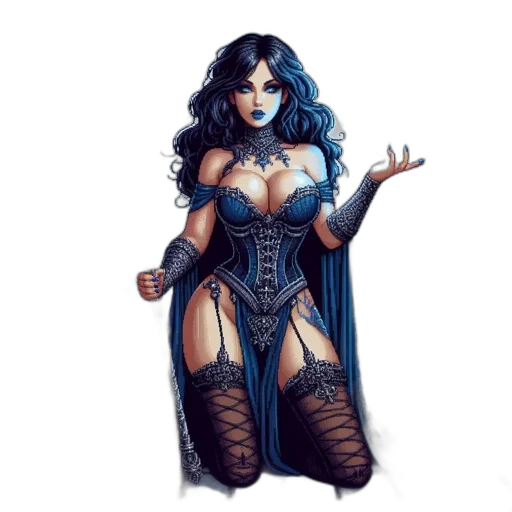 dress, fantasy art, comic book art, concept art transparent PNG cut-out