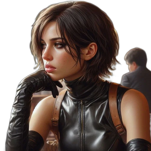 jacket, face, weapon, concept art transparent PNG cut-out