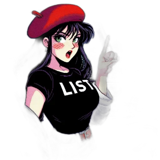 hat, staff, jacket, anime transparent PNG cut-out