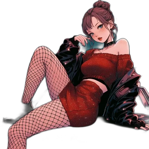 dress, jacket, staff, weapon transparent PNG cut-out