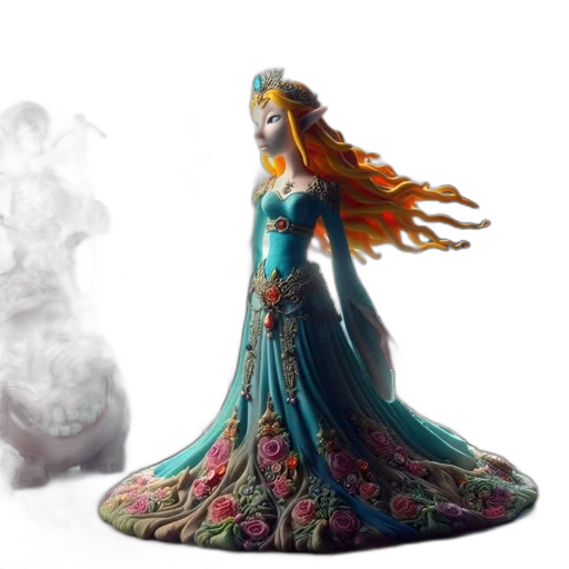 dress, crown, 3d render, concept art transparent PNG cut-out