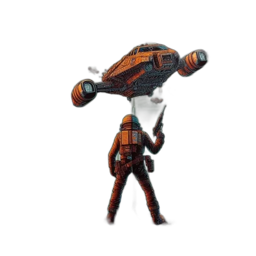 robot, weapon, staff, creature transparent PNG cut-out